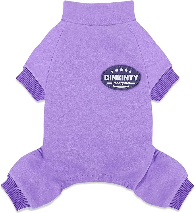 Dog Pajamas Dog Sweater for Small Dogs Girl Boy Winter Warm Soft Puppy Pjs Stretchy Jumpsuit Doggie Pet Clothes Outfits XXS~L (Purple, Large)