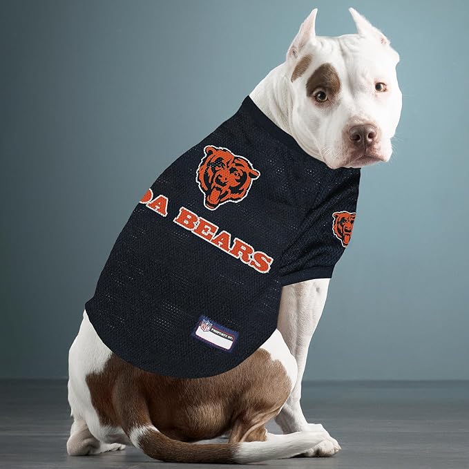 NFL Chicago Bears Raglan Jersey Da Bears - X-Small. Cutest Football Jersey for Dogs & Cats