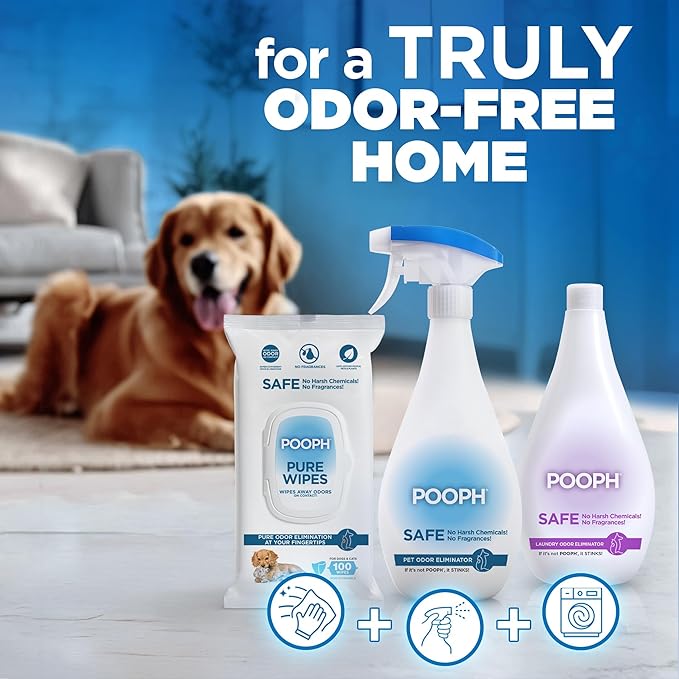 POOPH Pet Odor Eliminator Kitty Litter Box Deodorizer - 2-32oz Bottles - Dismantles Odors on a Molecular Basis, Cats, Freshener, Eliminator, Urine, Poop, Pee, Deodorizer, Fresh, Clean
