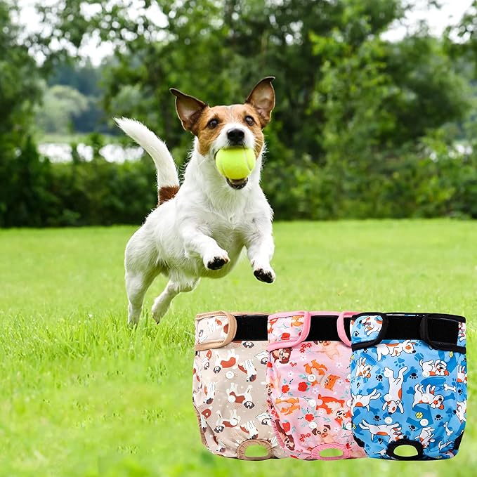3Pack Reusable Diapers for Female Dog, Washable Diaper for Doggie,Highly Absorbent Dog Diaper,Adjustable Leakproof Puppy Diapers Skirt for Heat,Incontinence,Period Doggy Nappies XXL