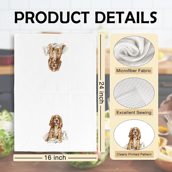 Funny Cocker Spaniel Gifts Bathroom Hand Towels, Dog Bathroom Decor, Gifts for Cocker Spaniel Lovers Dish Tea Towels, Kids Bath Room Washroom Toilet Decorative Hand Towel 16x24 Inch
