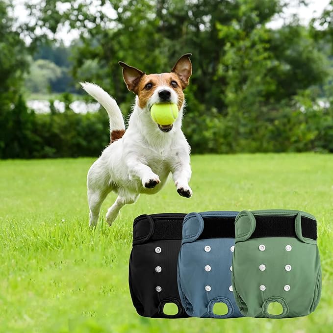 Reusable Female Dog Diapers 3Pack,Washable Diaper for Doggie,Highly Absorbent Dog Diaper,Adjustable Leakproof Puppy Diapers Skirt for Heat,Incontinence,Period Doggy Nappies XXL