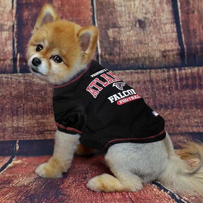 NFL Atlanta Falcons Dog T-Shirt for Pets, Size Large. Officially Licensed Pet Shirt with Team Logo, Soft Stretchable Comfort Fit Apparel for Dogs & Cats