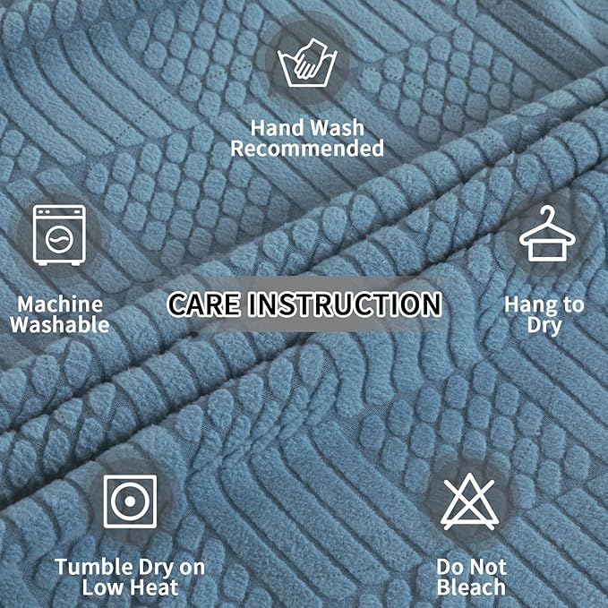 Easy-Going Waterproof Couch Cushion Covers for Couches and Sofas, Stretch Jacquard Sofa Seat Cover Replacement for Dogs, Pets & Kids, Durable Furniture Protector for Chair Cushions, Lake Blue