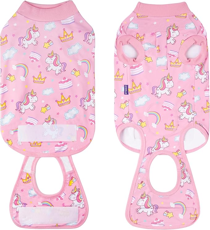 cyeollo Recovery Suit for Dogs Surgery Suit Female Spay Soft Pet Onesie Bodysuit After Sugery Male Dog Neuter Pet Clothes Small Medium Dogs Surgical Recovery Shirt, Unicorn L