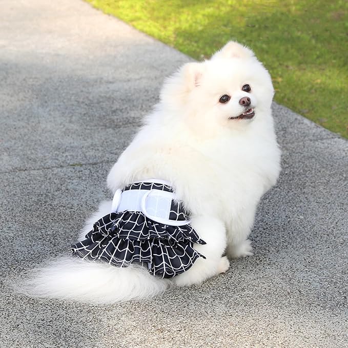 Reusable Dog Diapers Female 3 Pack Doggie Diapers for Period Heat Incontinence Puppy Training (Small, Animal Print)