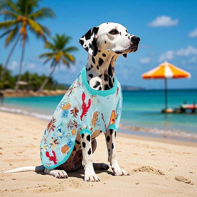 Hawaiian Dog Shirts for Small Dog Puppy Doggie Girl Boy Bule Red Sleeveless Tank Top Tee Vest T Shirts Male Female Summer Outfit Pack of 2