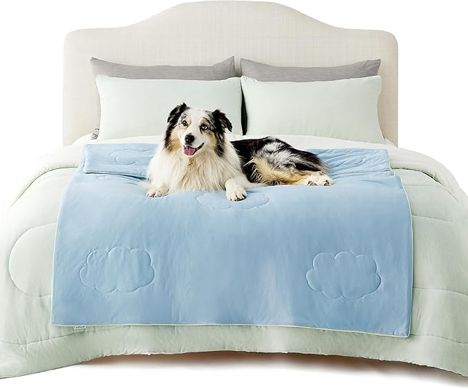 Lesure Premium Cooling Blankets for Extra Large Dogs - Washable Dog Cooling Throw Blanket with Q-MAX>0.4,Durable Self Cooling Pet Mat for Cat, Soft Cooling Summer Blanket for Hot Weather, Blue, 50x60"