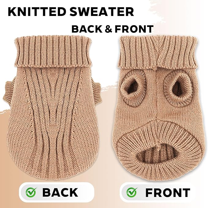 Puppy Sweater Dog Sweater for Small Dogs Autumn Winter Dog Knitted Sweaters Warm Puppy Clothes Sweater Thick Pet Knitwear for Chihuahua Teacup Dog Yorkie (XX-Small)