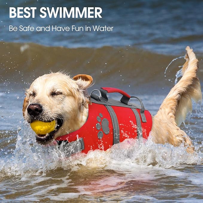 Queenmore XS Dog Life Jacket, Puppy Life Jackets for Small Dogs, Shark Dog Life Vest for Swimming, Lightweight Extra Small Dog Life Vest with Handle Adjustable Pet Life Vest for Boating, Cat Lifevest