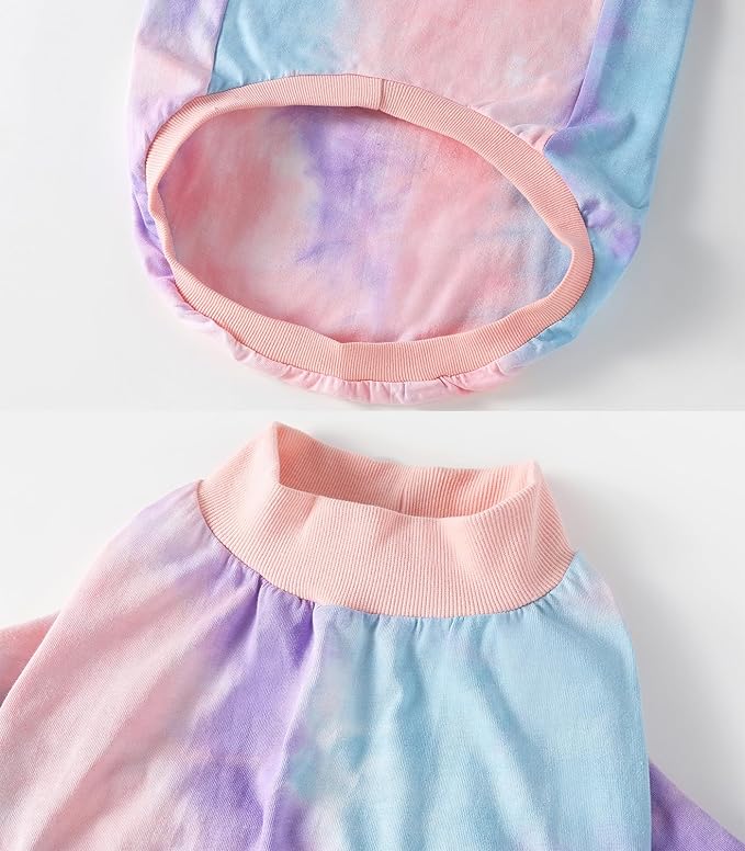 Dog Cotton Colorful Tie Dye T-Shirts Soft and Stretchy Breathable Pet Shirt Pajamas Pets Clothes for Large Dogs Tiedye 3XL