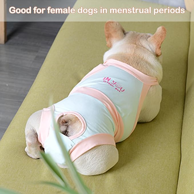 PUMYPOREITY Escape Proof Dog Diapers - Reusable, Washable, French Bulldog & Female/Male Period Diapers - Blue, XL