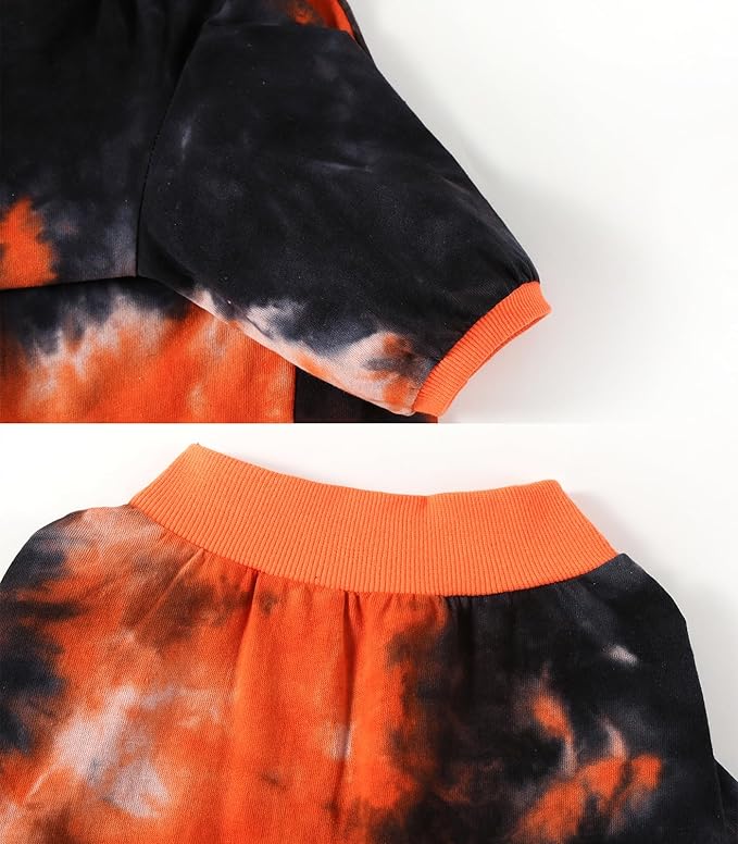 Dog Cotton Colorful Black Orange T-Shirts Soft and Stretchy Dog Shirt Pajamas Pets Clothes for Large Dogs(XL Black)