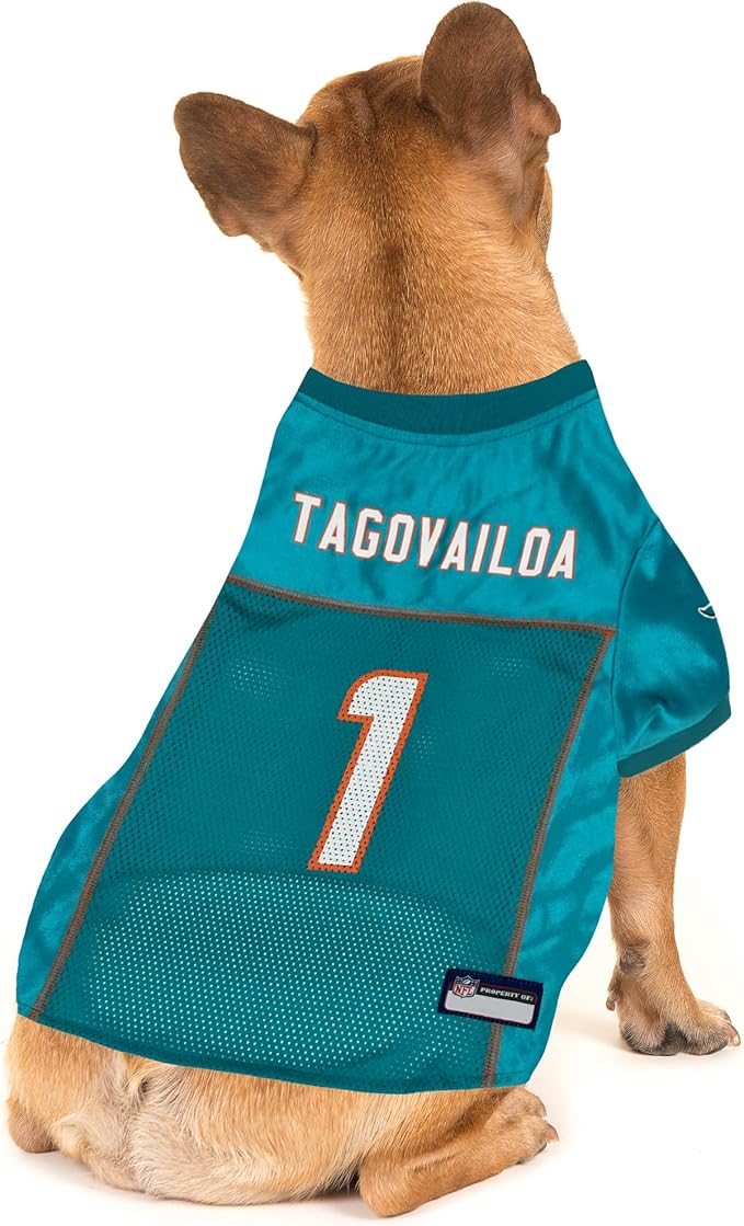 NFLPA TUA TAGOVAILOA PET Jersey, NFL Dog Shirt, Size Medium, Miami Dolphins Mesh Jersey for Dogs