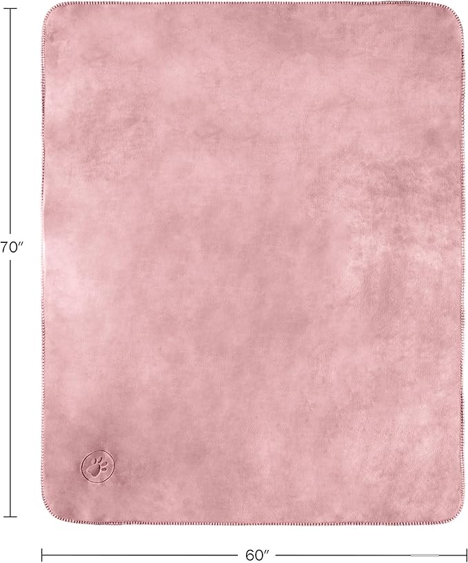 PETMAKER Dog Blanket - 60x70in Reversible Sherpa Blanket - Throw Blankets for Bed, Couch, Crate, or Car - Machine Washable Puppy Essentials (Pink)
