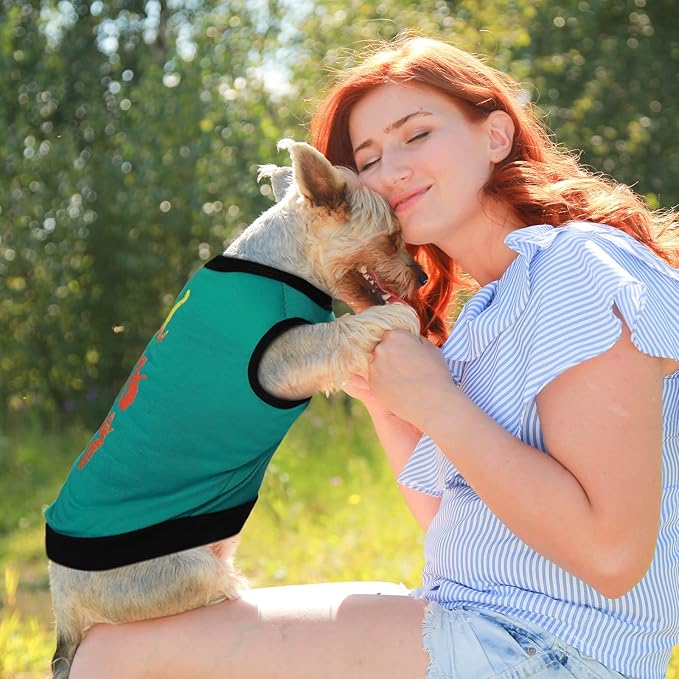 Reginary 8 Pcs Dog Clothes for Small Dogs Boy Summer Shirts Soft Breathable Chihuahua Yorkie Cute Pattern Shirt Puppy Cat Clothing Fit for Mini and Medium Dogs(Small)