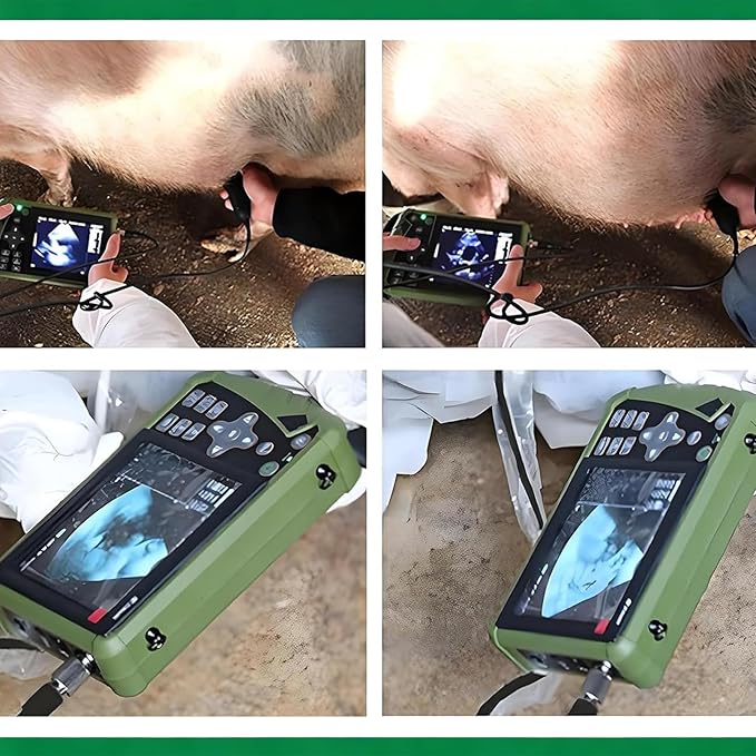 Animal Portable B-Ultrasound Scanner, Veterinary Pregnancy Diagnostic with 3.5 Mhz Convex Probe for Sheep Dog Cat and Pig Estimate The Number of Fetuses, Fetal Heart Beat