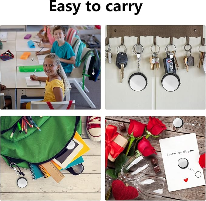 Recordable Talking Button with Keychain, 20s Voice Recording Time Sound Button Answer Buzzers Funny Buttons Record Your Own Words Pack of 2 - White and Black (Battery Included)