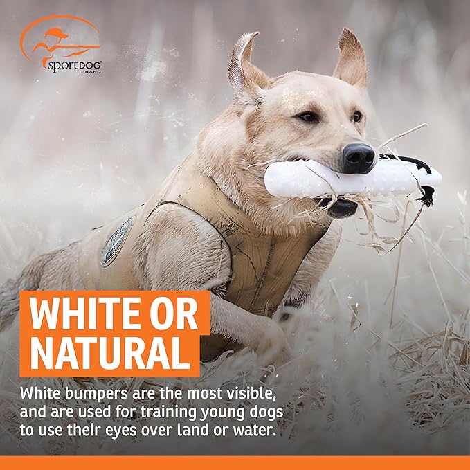 SportDOG White Plastic Dummies - Durable Soft Plastic Retriever & Hunting Bumper Training Accessory - Non-Toxic Weatherproof Material - High-Visibility Color