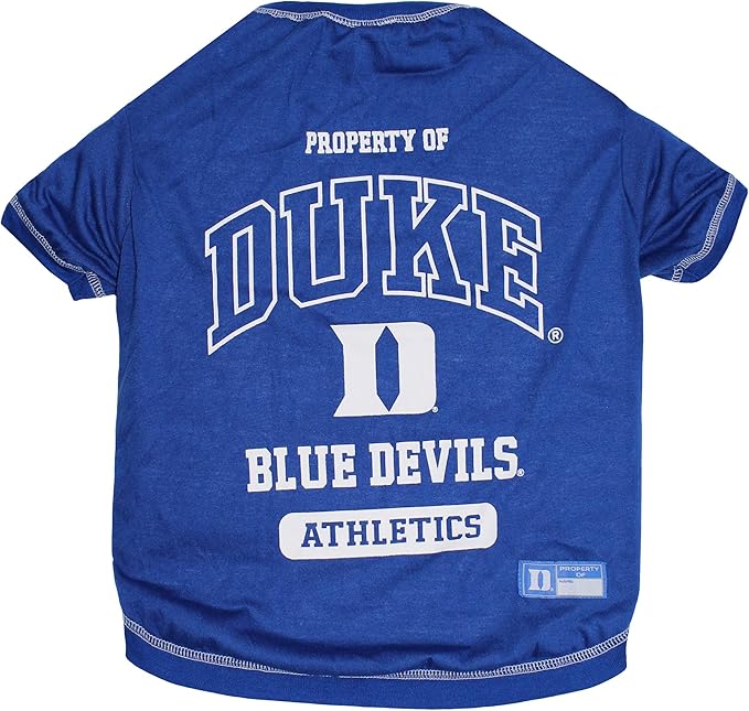 Pets First Collegiate Duke Blue Devils Dog T-Shirt, X-Large. - Licensed Shirt for Pets Team Colored with Team Logos.- Premium Stretchable Materials for The Comfrot of Your Dog & Cat.