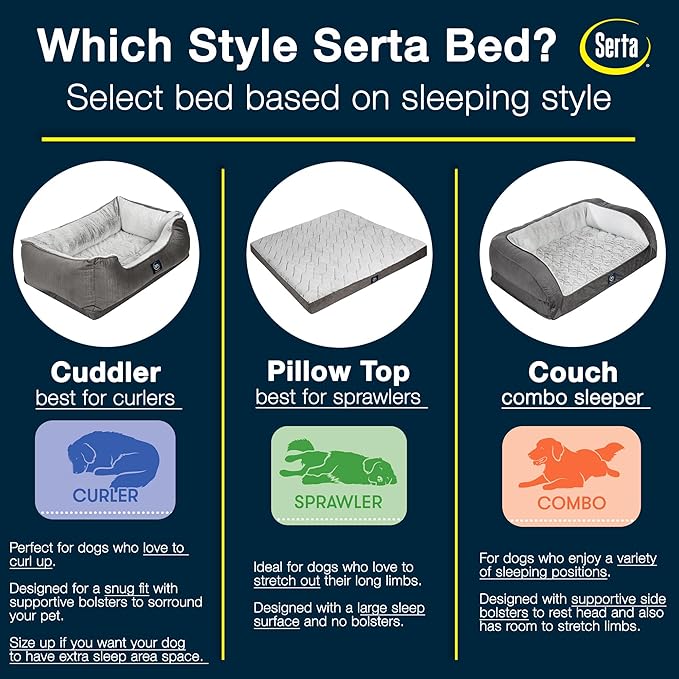 Serta Orthopedic Cuddler Dog Bed for Pets – Chocolate Brown (Large)