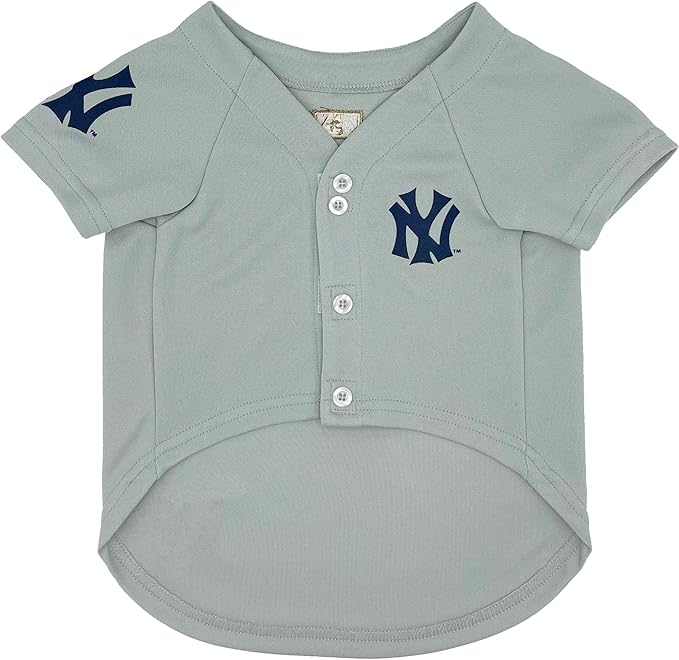 MLB New York Yankees Vintage Throwback Jersey for Dogs & Cats in Team Color. Comfortable Polycotton Material, Extra Small