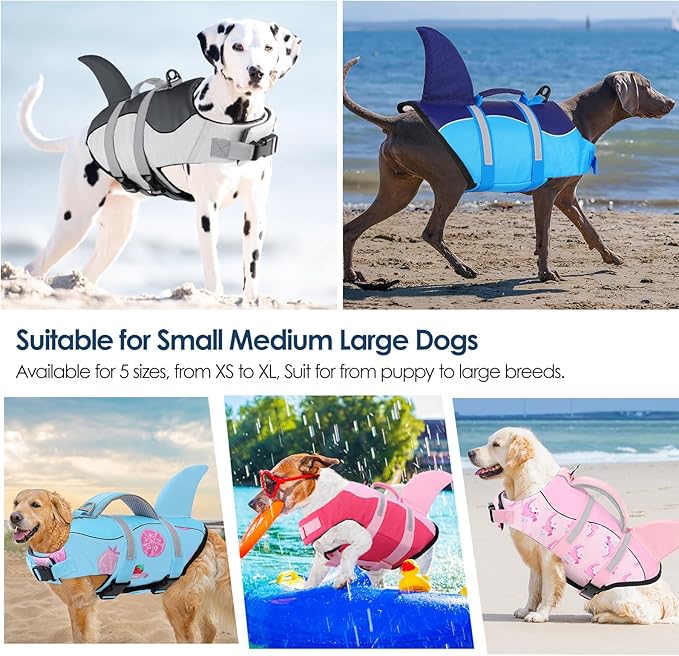 AOFITEE Dog Life Jacket, Dog Life Vest for Swimming, Reflective Puppy Safety Vest with Superior Buoyancy and Rescue Handle, Adjustable Dogs Swimsuit Float Coat for Small Dogs, Fruits XS