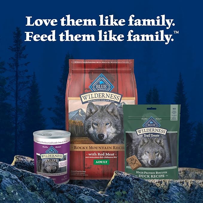 Blue Buffalo Wilderness Trail Treats High Protein Grain Free Dog Biscuits Crunchy Dog Treats, Duck Recipe, 10-oz Bag