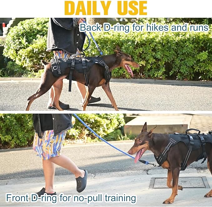 BINGPET Dog Lift Harness for Large Dogs,Full Body Support Rehabilitation Dog Sling Carrier with Handles,Reflective Multifunctional Mobility Assistance Vest for Senior Pets Joint Injuries,Arthritis,XL