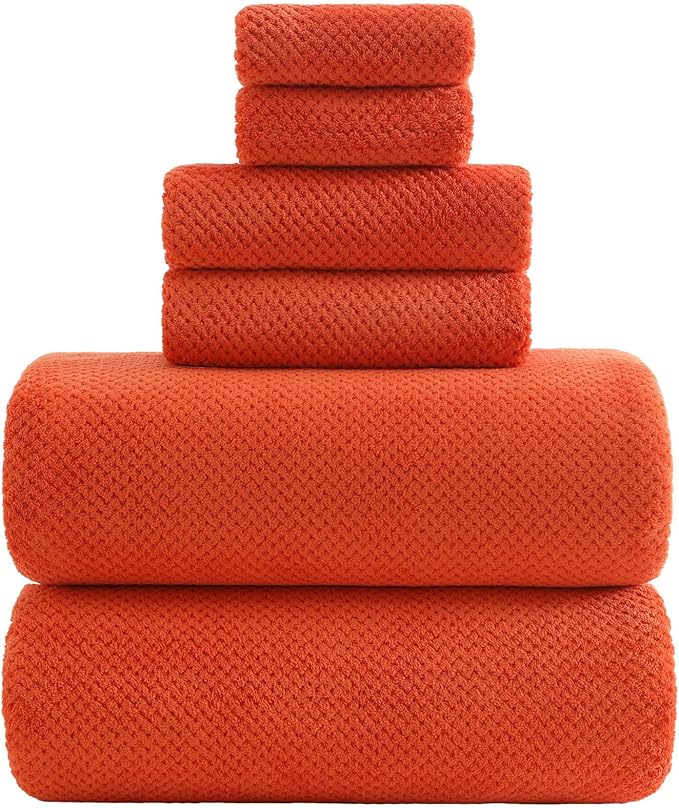 YTYC Towels,39x78 Inch Oversized Bath Sheets Towels for Adults Luxury Bath Towels Extra Large Sets for Bathroom Super Soft Microfiber 80% Polyester(Burnt Orange,2 Piece)