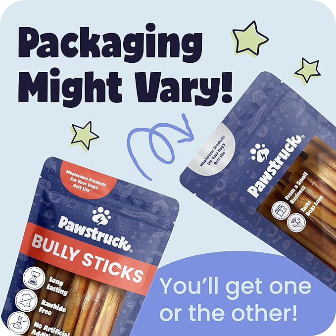 Pawstruck All-Natural 6" Bully Stick Springs for Dogs - Fun, Challenging, Rawhide-Free, 100% Beef, Single Ingredient Chew Bones - Fully Digestible, Low Odor - 3 Pack - Packaging May Vary