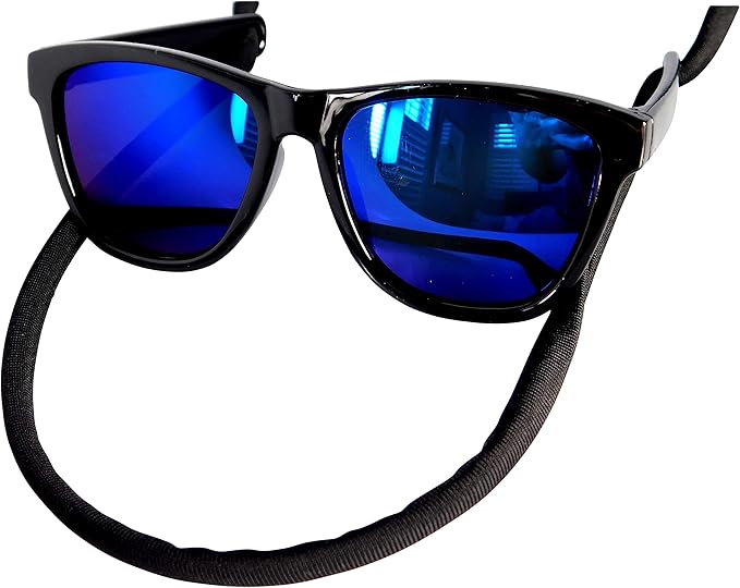 G014 Dog Cat Pet 80s Sunglasses Goggles for Small Breeds up to 15lbs (2-Pack Black+ Black-Blue Mirror)
