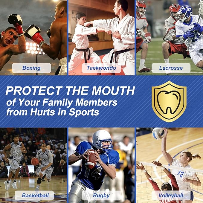 BBTO 6 Pcs Youth Kids Mouth Guard for Sports, Boys Girls Mouth Guard with Case, Mouthguard for Wrestling Boxing Basketball Hockey Football