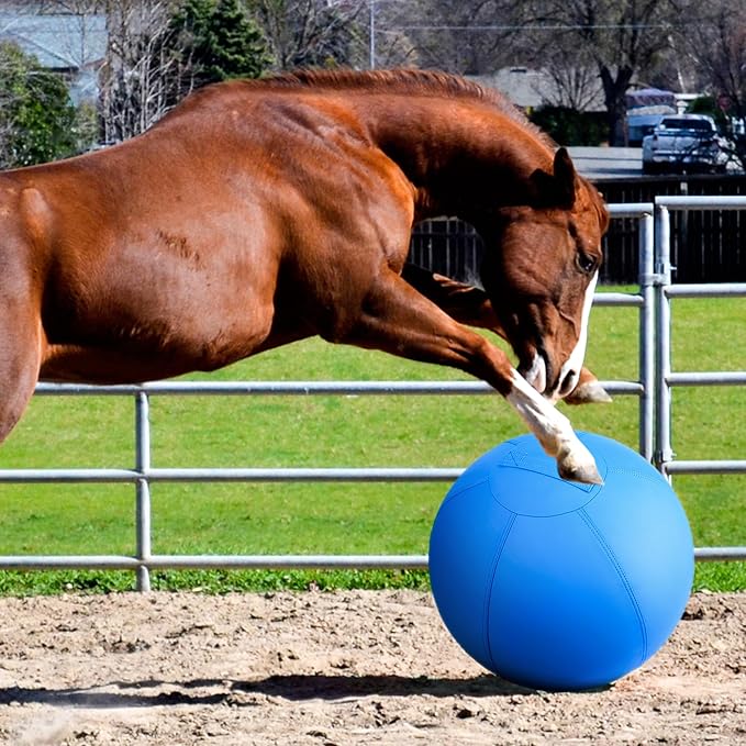 Herding Ball for Dogs and Horses, 18" Jolly Ball for Dogs, Dog Herding Balls for Australian Shepherd Collie, Durable Bite-Resistant with Reinforced Stitching, Medium Dog Toys Gifts for Dogs- Blue