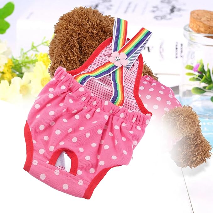 Dog Ry Pants, 6 Sizes Female Doggy Puppy Diaper 6Sizes Nappy Physiological Sanitary Nappies Briefs Menstrual Suspender Underwear Pants for Small Medium Pet Dogs (No. 16 (XL) It is Recommended That