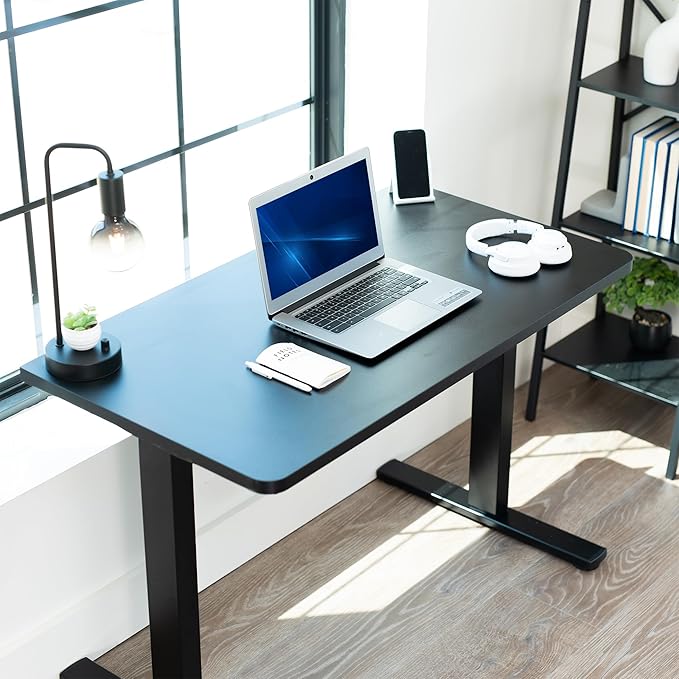 VIVO Black 43 x 24 inch Universal Solid One-Piece Table Top for Standard and Sit to Stand Height Adjustable Home and Office Desk Frames, DESK-TOP43B