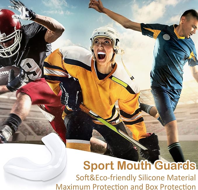 BBTO 6 Pcs Youth Kids Mouth Guard for Sports, Boys Girls Mouth Guard with Case, Mouthguard for Wrestling Boxing Basketball Hockey Football