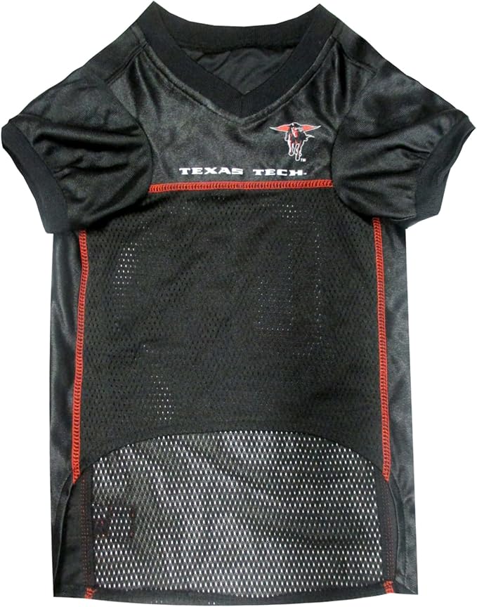 Pets First NCAA College Texas Tech Red Raiders Mesh Jersey for DOGS & CATS, X-Small.Licensed Dog Jersey with your Favorite Football/Basketball College Team