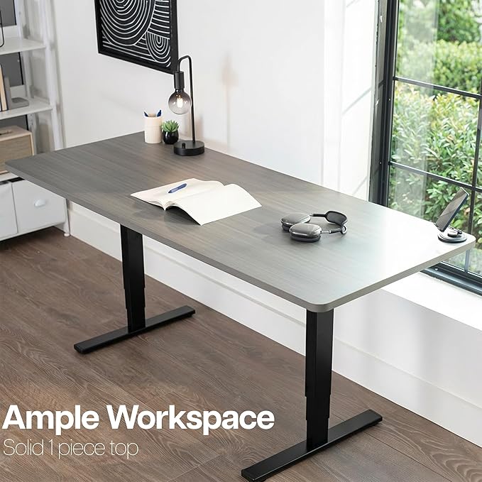 VIVO Dark Gray Universal 71 x 30 inch Solid One-Piece Table Top for Standard and Sit to Stand Height Adjustable Home and Office Desk Frames, DESK-TOP71G