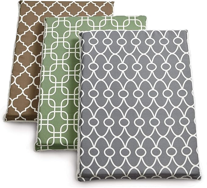 MidWest Homes for Pets Quiet Time Teflon Defender Dog Beds; Pet Beds Designed to Fit Folding Metal Dog Crates, Green & White Geometric Pattern, 48-Inch