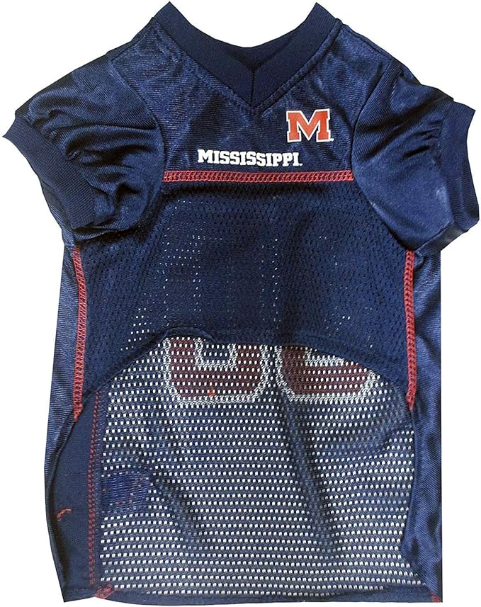 Pets First NCAA College Mississippi Ole Miss Rebels Mesh Jersey for DOGS & CATS, Medium. Licensed Dog Jersey with your Favorite Football/Basketball College Team