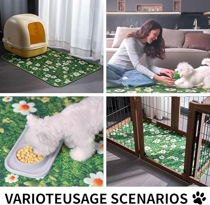 Washable Pee Pads for Dogs, Reusable Puppy Potty Training Pads, Ultra-Absorbent Thick Waterproof Leak-Proof Non-Slip Pads & Mat for Crate, Playpen, Floor, Whelping & Housebreaking , 2 Pack 36"x72"