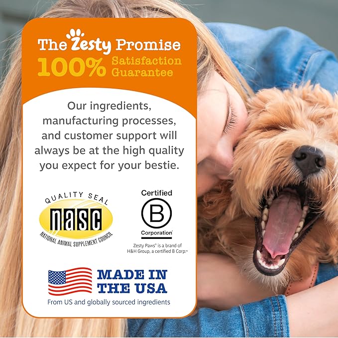 Zesty Paws Advanced Cognition Soft Chews for Dogs - with Omega 3 DHA, Ashwagandha & Alpha GPC - for Senior Dog Brain Health & Nervous System Support - Supplement for Calming & Relaxation - 90 Count