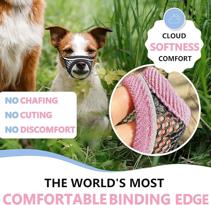 Dog Muzzle for Small Medium Dogs to Prevents Biting for Brachycephalic Dogs,Chihuahua Shih Tuz,Short Snout Friendly,Soft Breathable Lightweight Mesh,Open Front for Grooming Vet Visits (Cherry Red, XS)