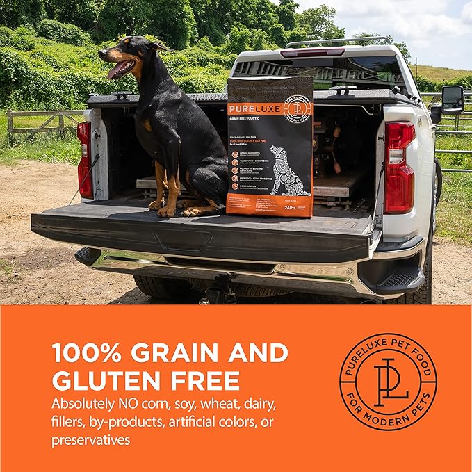 PURELUXE Grain and Gluten Free Dog Food, Salmon and Split Peas Elite Nutrition, for All Breeds and Sizes, All Life Stages, Made in The USA, 11lbs