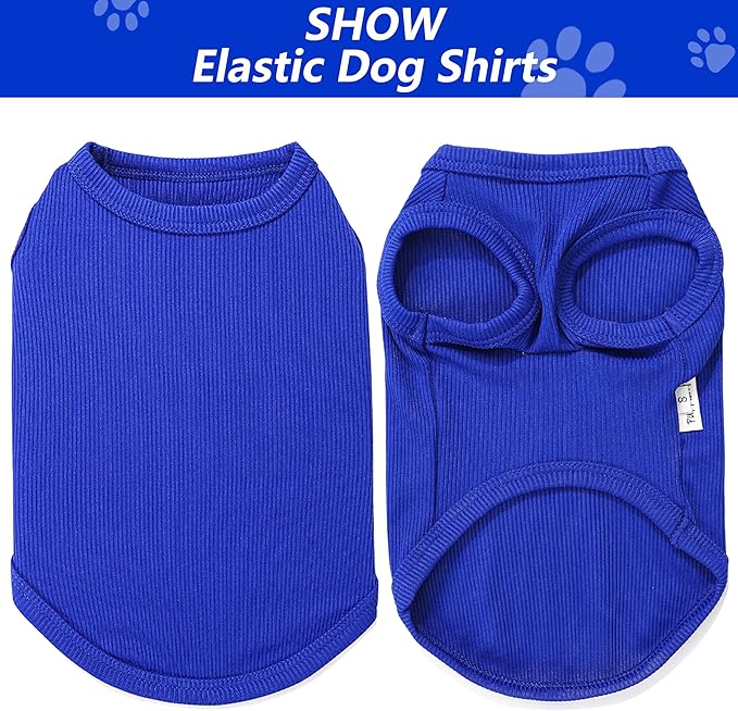 2 Pack Dog Clothes for Small Dogs Summer Dog Shirt Vest Girl Boy Lightweight Puppy T-Shirts Blank Soft and Cool Pet Clothing Sleeveless Medium Large Dog Outfit (White+Blue, X-Small)