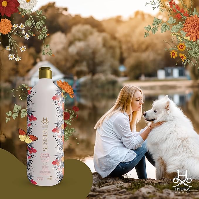 Hydra Senses Serenity Shampoo for Dogs and Cats, Hydration Shampoo for Pets, Pet Wash for All Breeds, Promotes a Soft and Shiny Coat