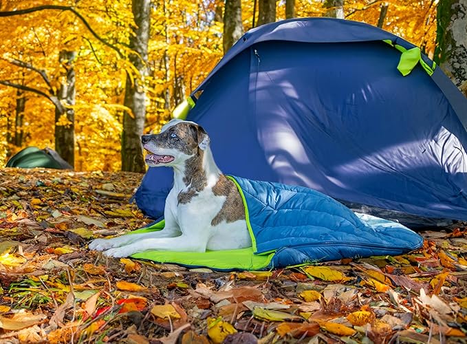 Kurgo Canyon Puffer Pup Sack, Travel Dog Bed for The Outdoors, Pet Sleeping Bag for Camping and Hiking, Packable with Stuff Sack, Durable, Water-Resistant
