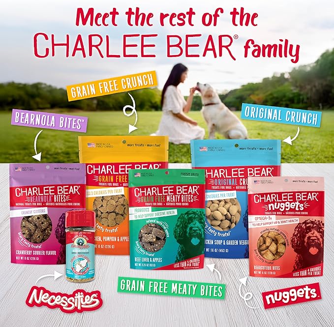 Charlee Bear Necessities Freeze Dried Dog Food Topper, Immune Health Support, Grain Free, High Protein, Limited Ingredient Meal Toppers for Dogs, Beef Recipe, 1 Ounce