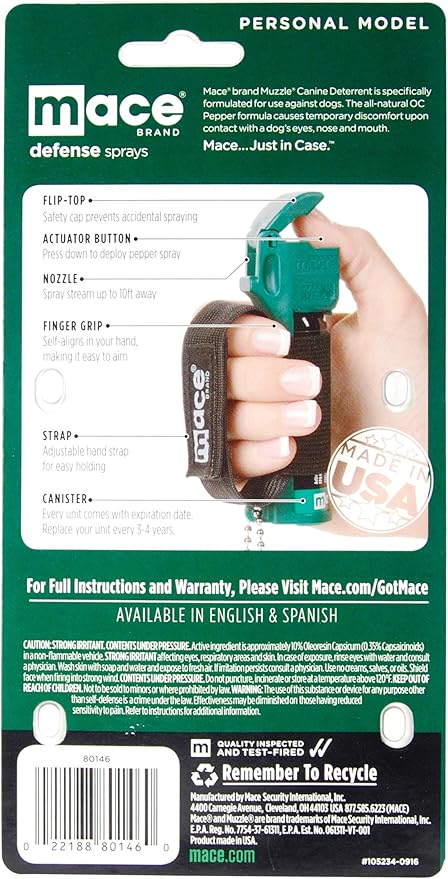 Mace Security International Animal Repellent Muzzle K9 Pepper Spray 14gm